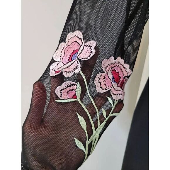 Cinq a sept Anna Floral Mesh Dress in Black Multi 8 Nwt $595 - Picture 6 of 8